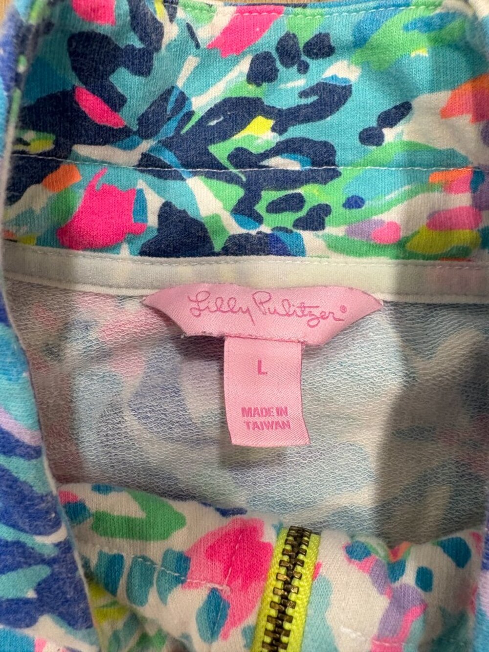 🌟 LILLY PULITZER 🌟 1/2 ZIP PRINTED SKIPPER POPOVER TOP BLUE SZ L - Picture 4 of 7